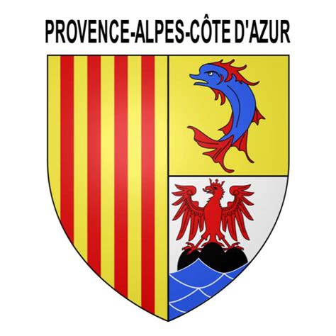 Blason Provence Alpes Côte d Azur PACA autocollant pour plaque auto