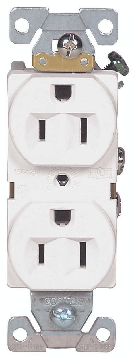 Eaton Wiring Devices Br15w 15 Amp 125 Volt Duplex Receptacle White