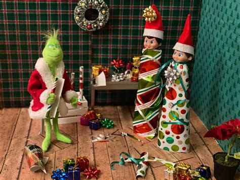 Oh No The Grinch Is At It Again Christmas Elf Doll Elf On The