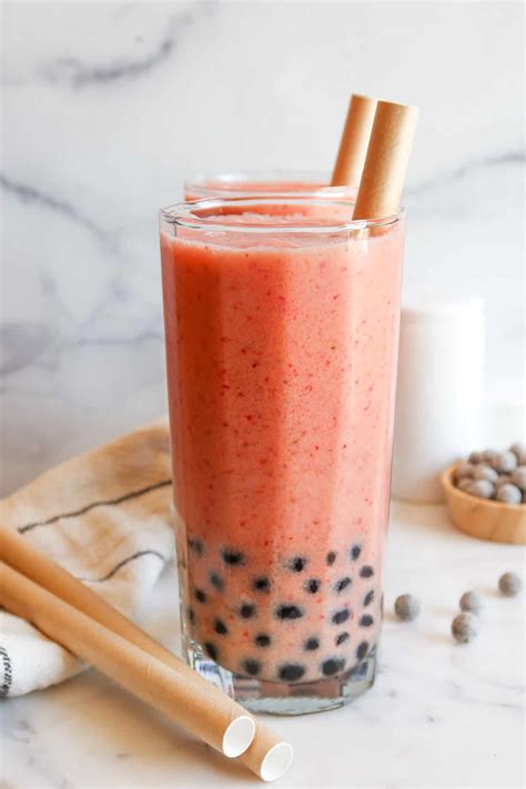 Strawberry Mango Boba Smoothie Recipe