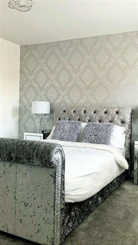 I love wallpaper ariana wave wallpaper grey, silver. Chelsea Glitter Damask Wallpaper Soft Grey Silver | Damask ...