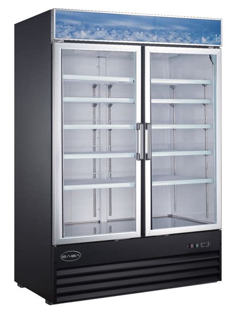 Saba 2 Glass Door Freezer With Casters 120 Volt Free Shipping 5 Star