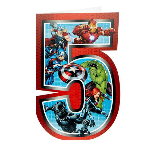 Download Buy Marvel Avengers 5th Birthday Card for GBP 0.99 | Card Factory UK