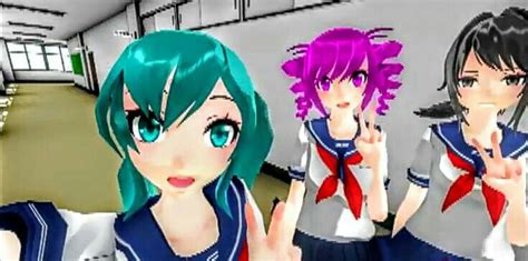 Saki Fait Un Selfi Avec Kokona Et Ayano Yandere Simulator Yandere