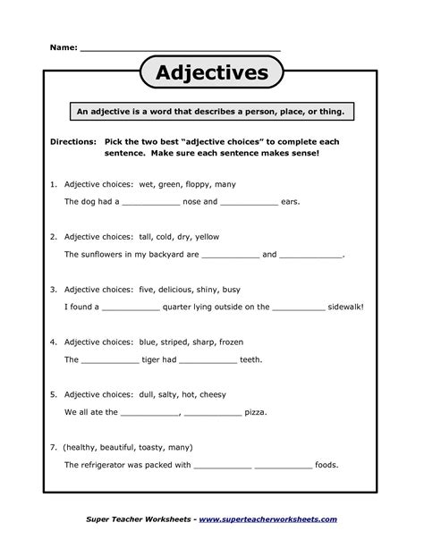 Adjectives Worksheet 3 Spanish Answers — Db
