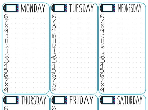Weekly At A Glance Template