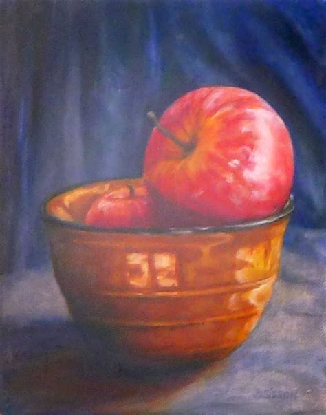 Daily Painting Projects Apples In Bowl Oil Fruit Still Life Painting