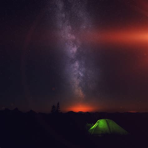 My85 Camping Night Star Galaxy Milky Sky Dark Space Wallpaper