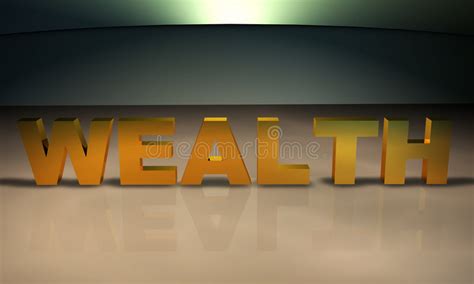 Wealth 3d Text In Gold Stock Illustration Illustration Of Bond 8836203