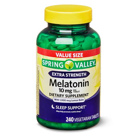 Spring Valley Extra Strength Melatonin Tablets Mg Count