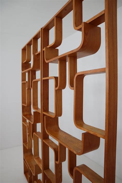 Midcentury Room Divider Shelves For Thonet In Bent Wood Circa 1960s At