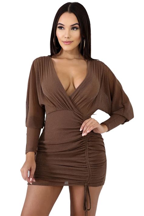 Sexy Mesh Mini Dress Brown Wholesale Lingeriesexy Lingeriechina Lingerie Supplier