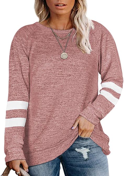 Dolnine Plus Size Sweatshirts For Women Long Sleeve Oversized Tunic