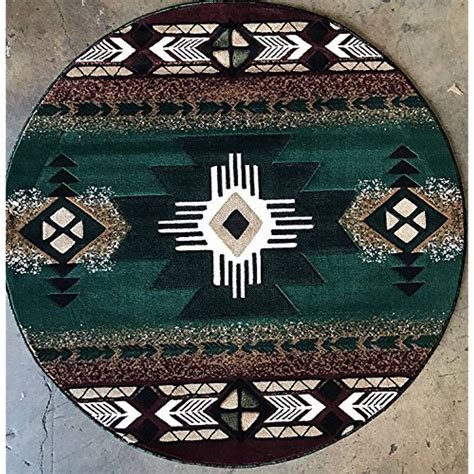 Maybe you would like to learn more about one of these? Southwest Native American Round Area Rug Hunter Green ...