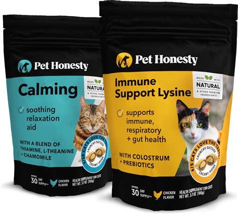 Pet Honesty Cat Calming Cat Immune Support Lysine Dual