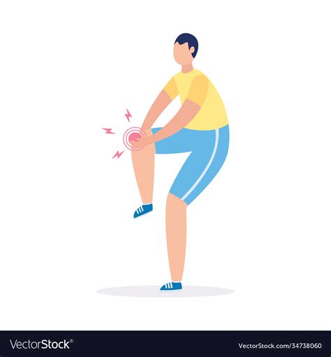 Male Character With Osteoarthritis Knee Royalty Free Vector