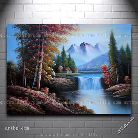 Snow Mountain Cabin And Creek Oil Painting Naturalism