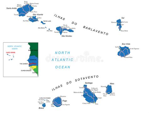 Cape Verde Islands Map Stock Vector Illustration Of Senegal 35380580