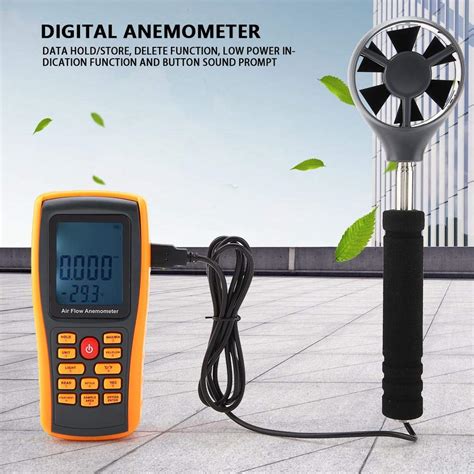Akozon Digital Anemometer Gm8902 Lcd Display Air Flow Wind Speed Scale