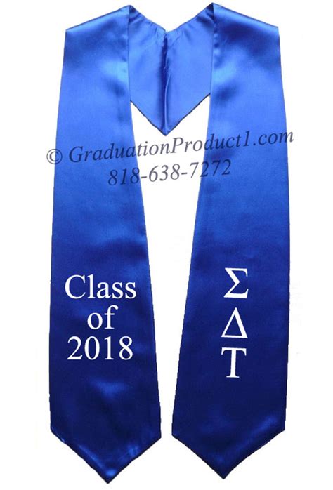 Sigma Delta Tau Royal Blue Greek Graduation Stole And Sashes From