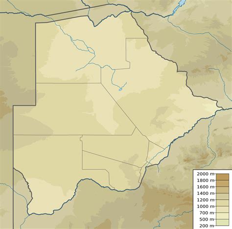 Large Detailed Physical Map Of Botswana Botswana Africa Mapsland