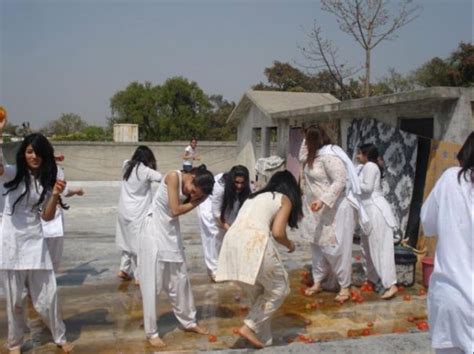 Prema S World Beautiful Girls Playing Wet Holi In White Dresses Complete Set Of HOT Pictures