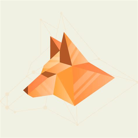 Flat Fox Geometric Simple Shape Vector Illustration
