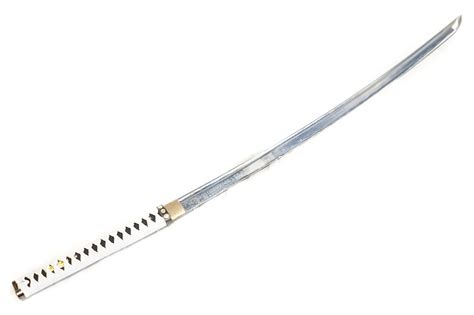 White Katana Sword High Carbon 1095 Steel Sword With Clay Temper Blade