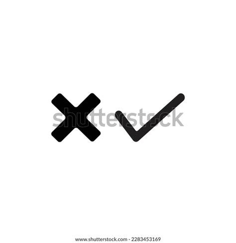 Cross Check Mark Icons Flat Round Stock Vector Royalty Free