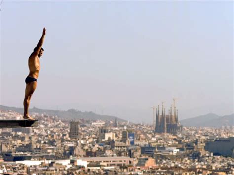 Various uses of the term olympic to describe athletic events in the modern era have been documented since the 17th century. Dive into Barcelona's Olympic swimming pool - video ...