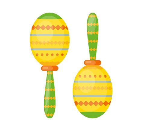 Premium Vector Pair Mexican Maracas Vector Illustration Cartoon Style