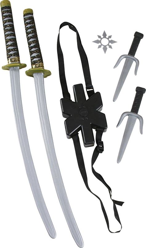 Fun World Unisex Adults Ninja Double Sword Set Multi Standard