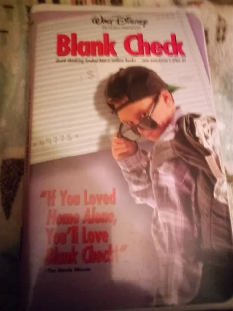 Disneys Blank Check Vhs 2000 Edition Brian Bonsall Tone Loc And James Rebhorn 415 Picclick