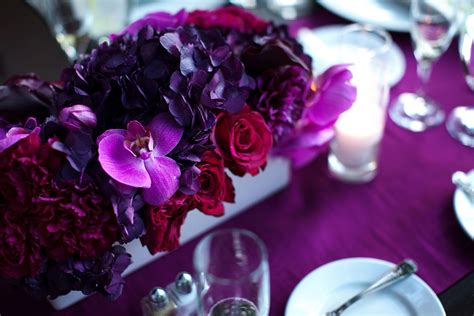 36 simple wedding centerpieces martha stewart. romantic purple red fuschia wedding flower centerpieces California wedding 3 | OneWed.com