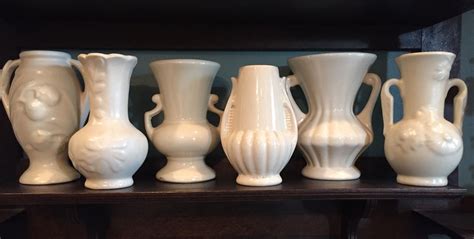 Charming Vintage White Pottery Vases
