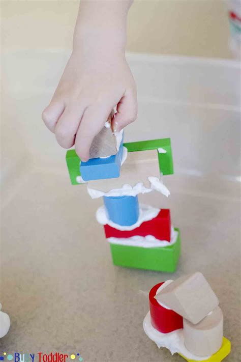 Shaving Cream Blocks - Busy Toddler | Indoor activities for toddlers