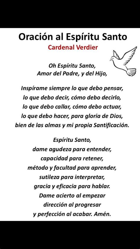 Oracion Al Espiritu Santo Bible Quotes Prayer Christian Quotes Prayer