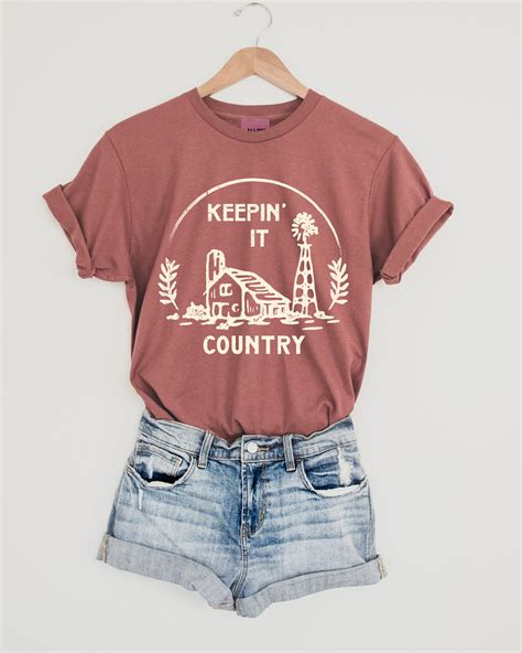 Keepin It Country Western Graphic Tee Chestnut Ali Dee Wholesale