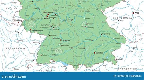 Mapa Niemiec Południowych Niemcy Wysoka Ilustracji Ilustracja