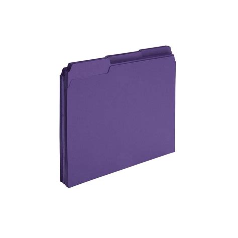 Staples Colored Top Tab File Folders 3 Tab Purple Letter Size 24pack