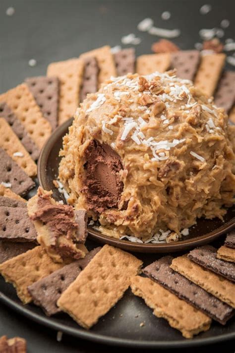 German chocolate cake, traditionally made with sweet baking chocolate, is known to be unapologetically decadent and indulgent. German Chocolate Cake Cheese Ball - Oh Sweet Basil