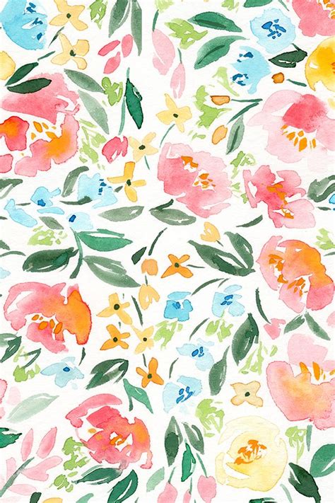Pattern of hand drawn flowers in blue color. Colorful fabrics digitally printed by Spoonflower ...