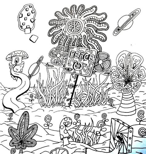 This content for download files be subject to copyright. Trippy Coloring Pages Printable | Peace Sign Drawing ...