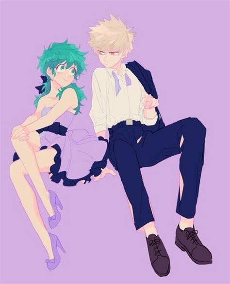 Bakugō Midoriya Genderbend Izuku Midoriya Casais Bonitos De Anime Deku