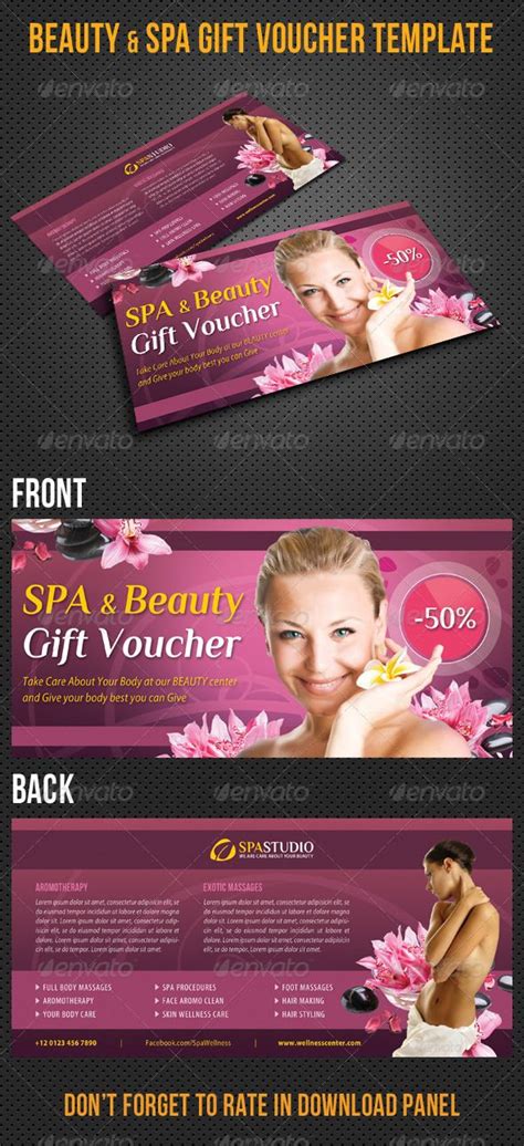 Salon and spa gift certificates printable massage therapist. Beauty and Spa Gift Voucher V19 #day spa #massage therapy ...