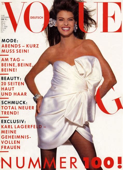 Vogue Germany Cover November 1987 Linda Evangelista Linda
