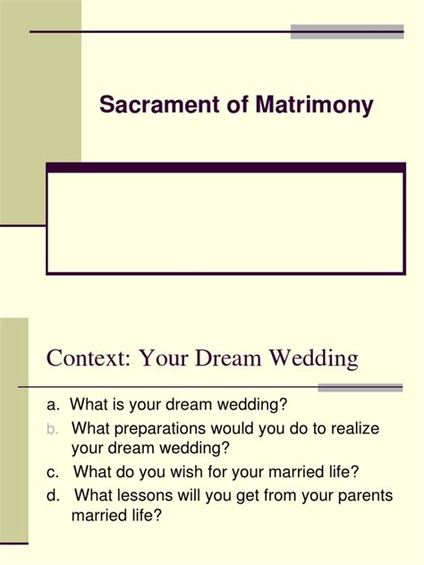 Sacrament Of Matrimony Pdf Marriage Sacraments