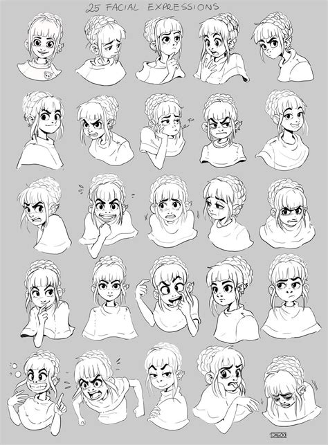 Dagmara Darsicka Facial Expressions Expression Sheet Cartoon