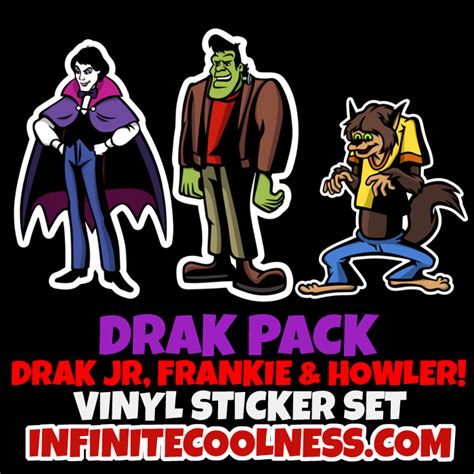 Drak Pack Drak Jr Frankie And Howler Sticker Set By Creedstonegate On