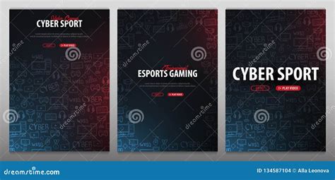 Set Of Cyber Sport Banners Esports Gaming Video Games Live Streaming